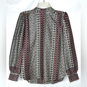 Loft Tie Back Mock Neck Blouse‎ Officewear Career Minimalist Sz S